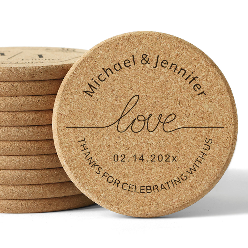 Personalized Cork Coasters for Wedding Favors - 14d040d16