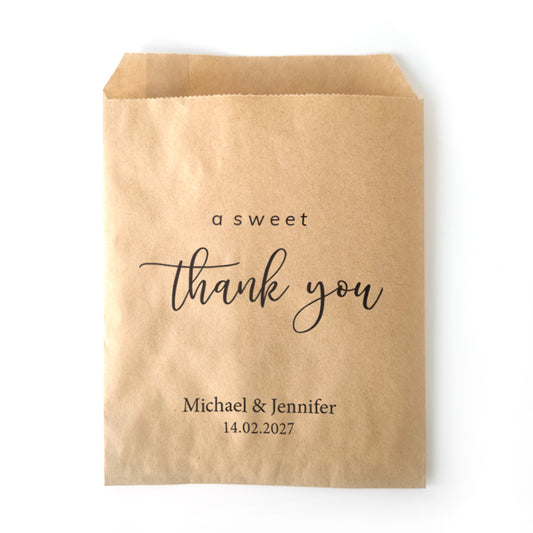 Personalized Kraft Paper Favor Bags - a sweet thank you - 14d036d2