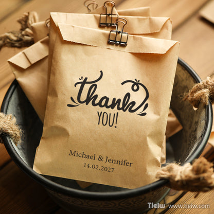 Personalized 'Thank You' Kraft Paper Favor Bags - 14d033d4