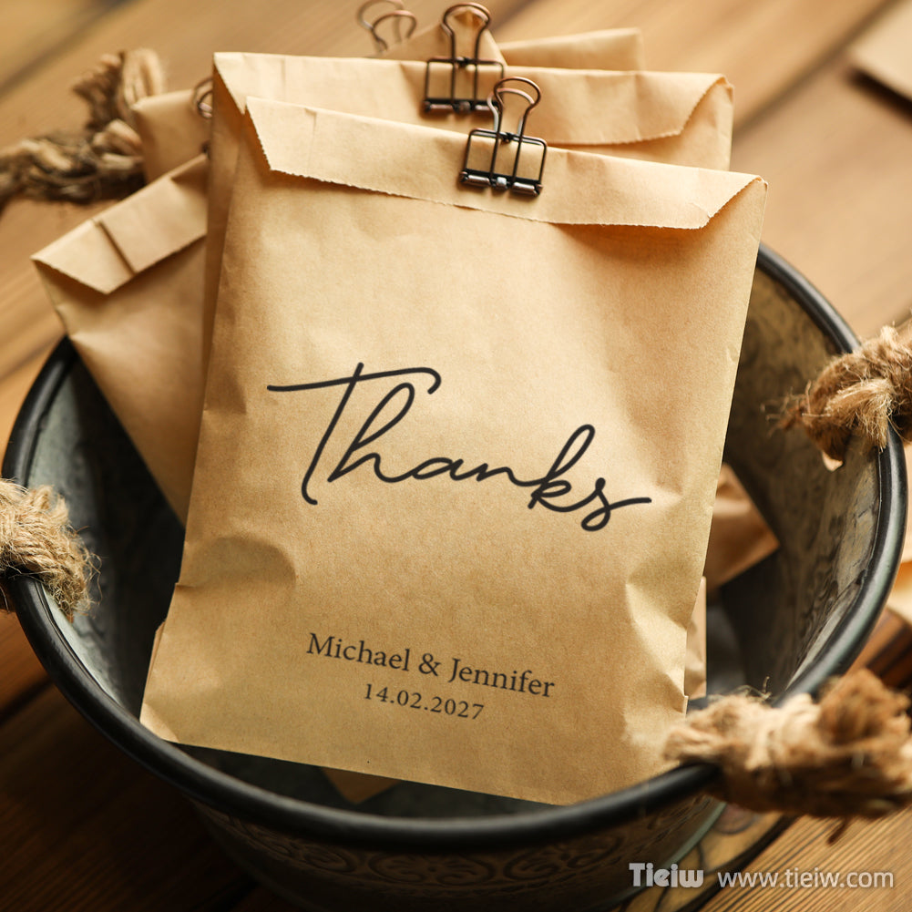 Personalized Kraft 'Thanks' Gift Bag - 14d033d7