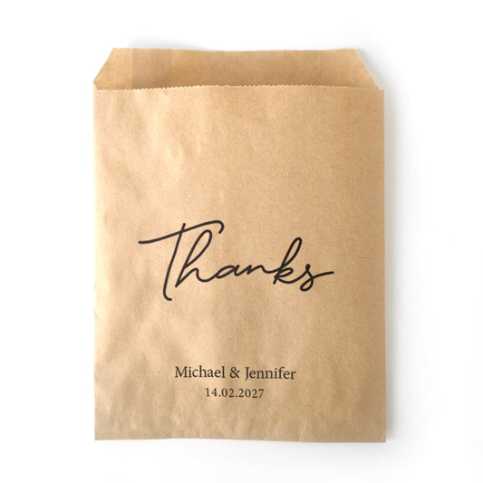 Personalized Kraft 'Thanks' Gift Bag - 14d033d7