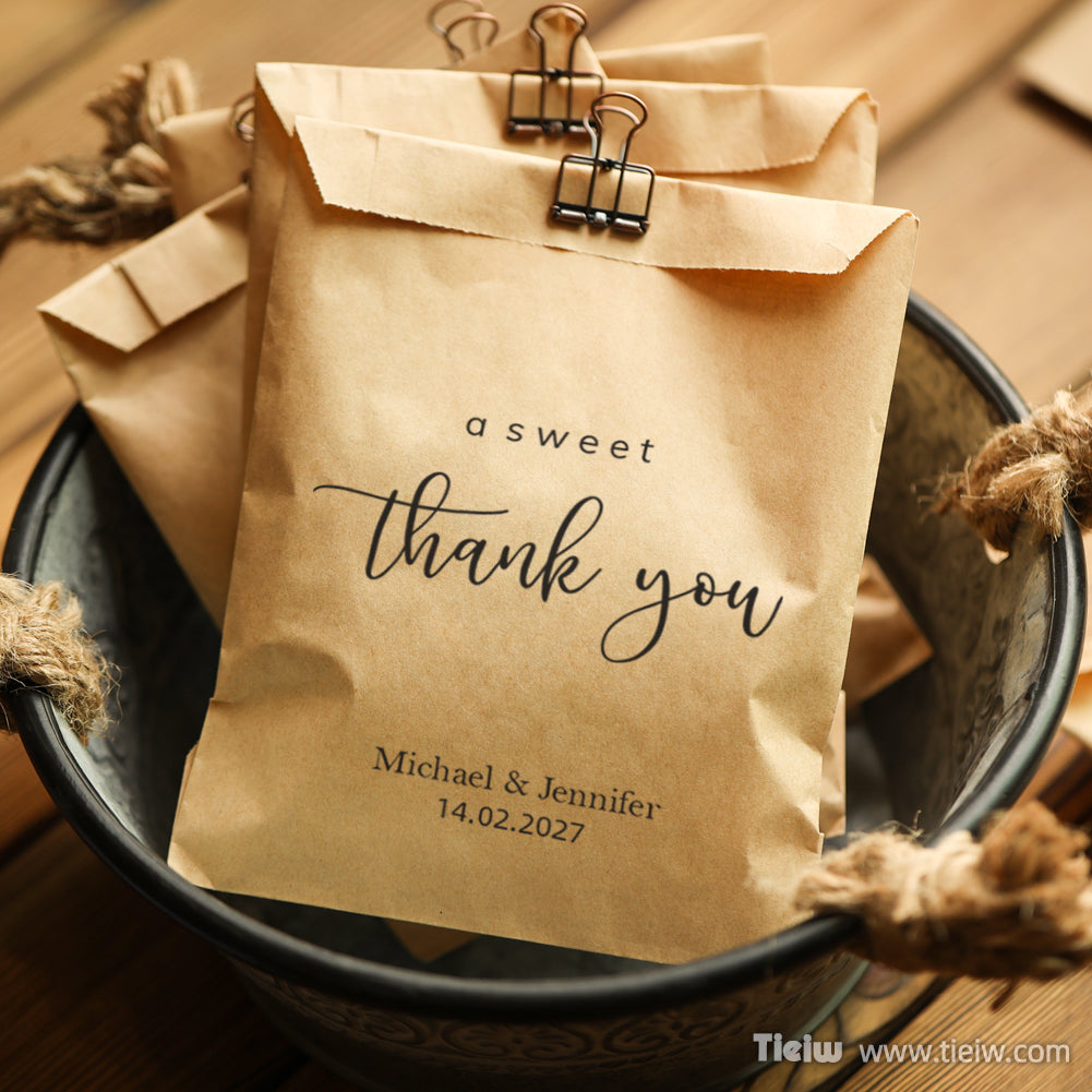 Personalized Kraft Paper Favor Bags - a sweet thank you - 14d036d2