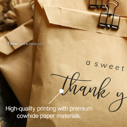 Custom 'Thank You' Paper Gift Bags with Names & Date - 14d033d6